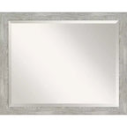 32" x 26" Dove Narrow Framed Wall Mirror Graywash - Amanti Art
