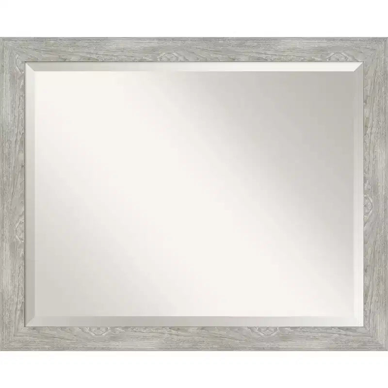 32" x 26" Dove Narrow Framed Wall Mirror Graywash - Amanti Art