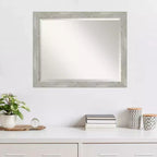 Specchio da parete stretto con cornice, 81 x 66 cm, finitura Dove Graywash