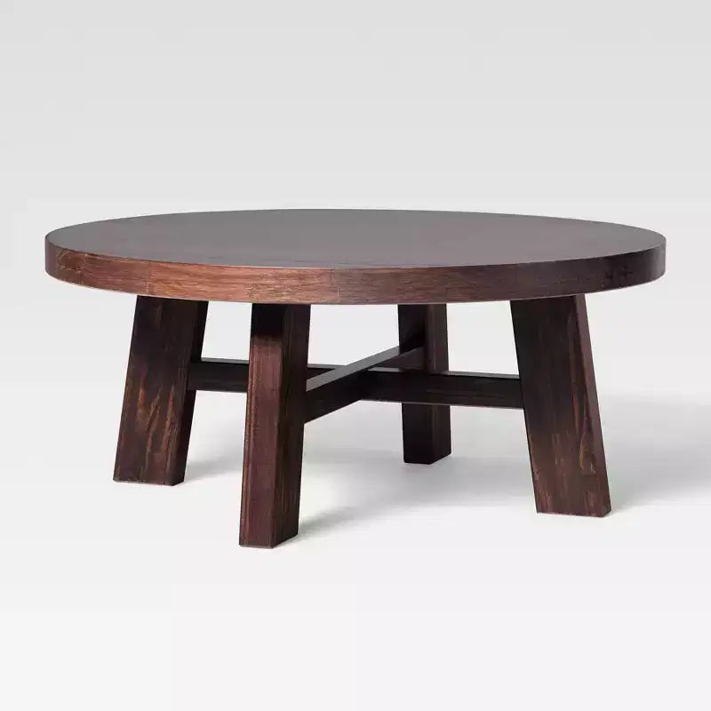Modern Farmhouse Solid Wood 36 Round Coffee Table
