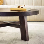 Tavolino da caffè rotondo 36 in legno massello stile rustico moderno