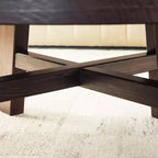Tavolino da caffè rotondo 36 in legno massello stile rustico moderno