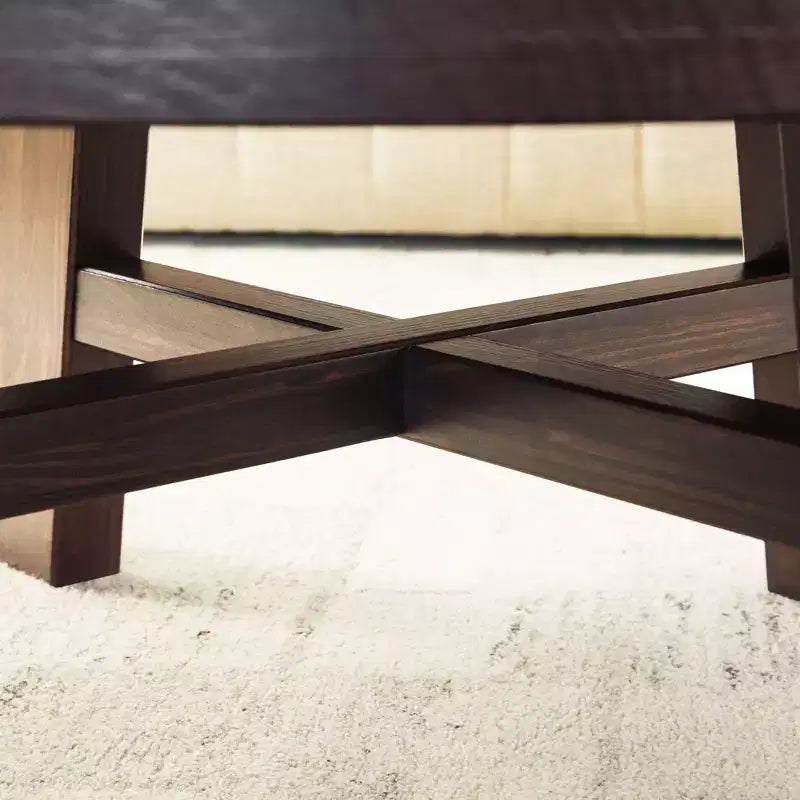 Tavolino da caffè rotondo 36 in legno massello stile rustico moderno