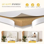 Toeletta Minimalista Bianca con Specchio Grande e Luci a LED, Tavolo da Trucco con Cassetti e Armadietti, Scrivania da Trucco per Camere da Letto