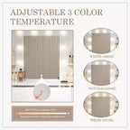 Toeletta Minimalista Bianca con Specchio Grande e Luci a LED, Tavolo da Trucco con Cassetti e Armadietti, Scrivania da Trucco per Camere da Letto