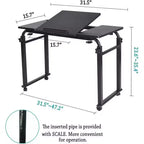 Tavolo regolabile da letto con ruote - Scrivania inclinabile per laptop per casa/ospedale/ufficio (altezza 61-89 cm, capacità 159 kg, 1 pezzo)