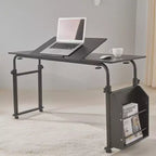 Tavolo regolabile da letto con ruote - Scrivania inclinabile per laptop per casa/ospedale/ufficio (altezza 61-89 cm, capacità 159 kg, 1 pezzo)
