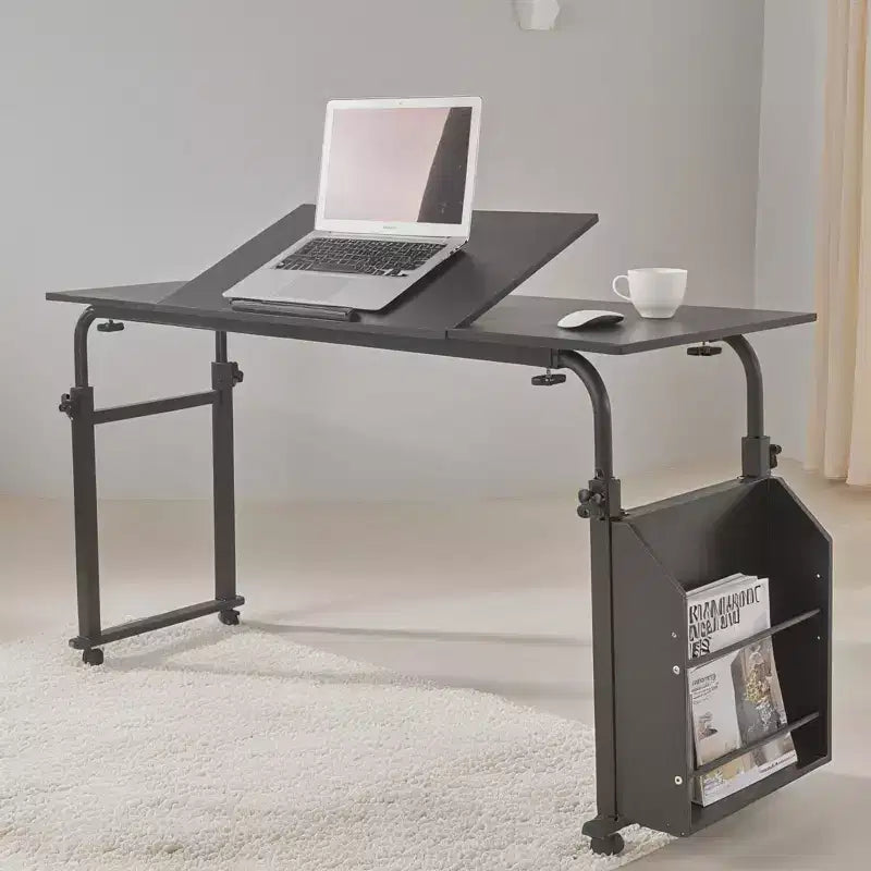 Tavolo regolabile da letto con ruote - Scrivania inclinabile per laptop per casa/ospedale/ufficio (altezza 61-89 cm, capacità 159 kg, 1 pezzo)