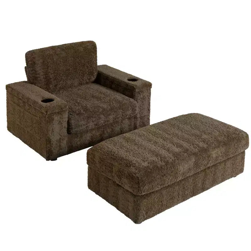 David Chaise Lounge Reclinabile con Ottomana Contenitore da Interno 42