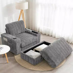 David Chaise Lounge Reclinabile con Ottomana Contenitore da Interno 42