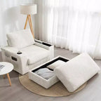 David Chaise Lounge Reclinabile con Ottomana Contenitore da Interno 42