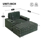 David Chaise Lounge Reclinabile con Ottomana Contenitore da Interno 42