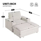 David Chaise Lounge Reclinabile con Ottomana Contenitore da Interno 42