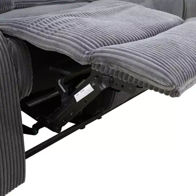 Poltrona Reclinabile Elettrica, Poltrona Reclinabile Manuale in Tessuto con Schienale Regolabile per Soggiorno, Grigio Scuro