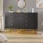 Comò a 4 cassetti, Cassettiere moderne e Comò per camera da letto, Comò in legno con gambe in metallo,