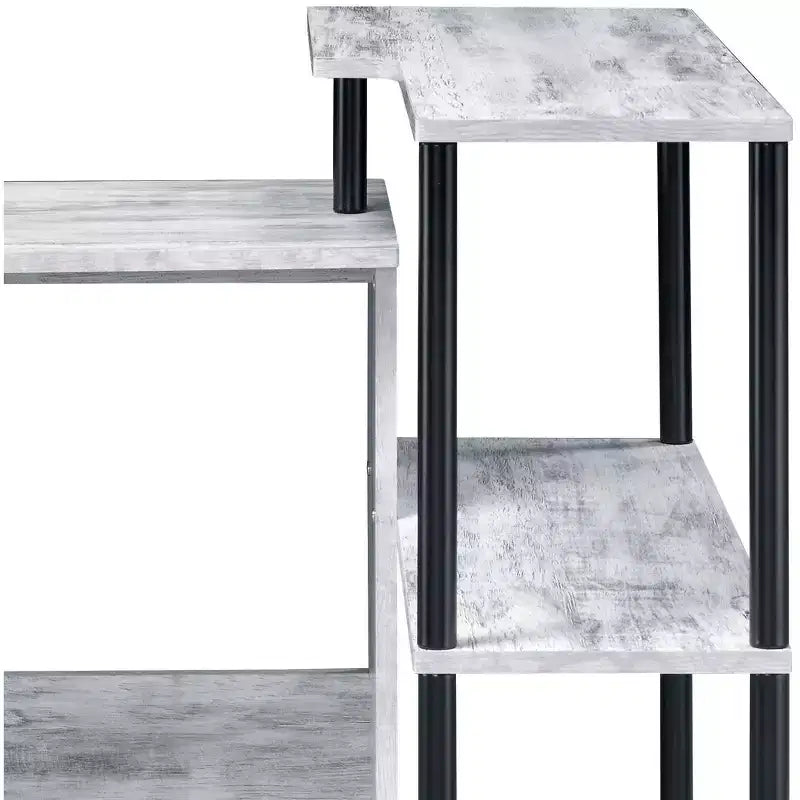 Scrivania moderna con ripiani a 3 livelli, scrivania da ufficio con ampio piano di lavoro, scrivania in piedi per ufficio, sala lettura, camera da letto