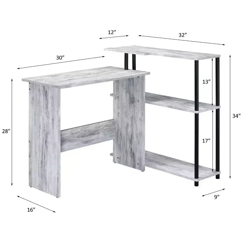 Scrivania moderna con ripiani a 3 livelli, scrivania da ufficio con ampio piano di lavoro, scrivania in piedi per ufficio, sala lettura, camera da letto