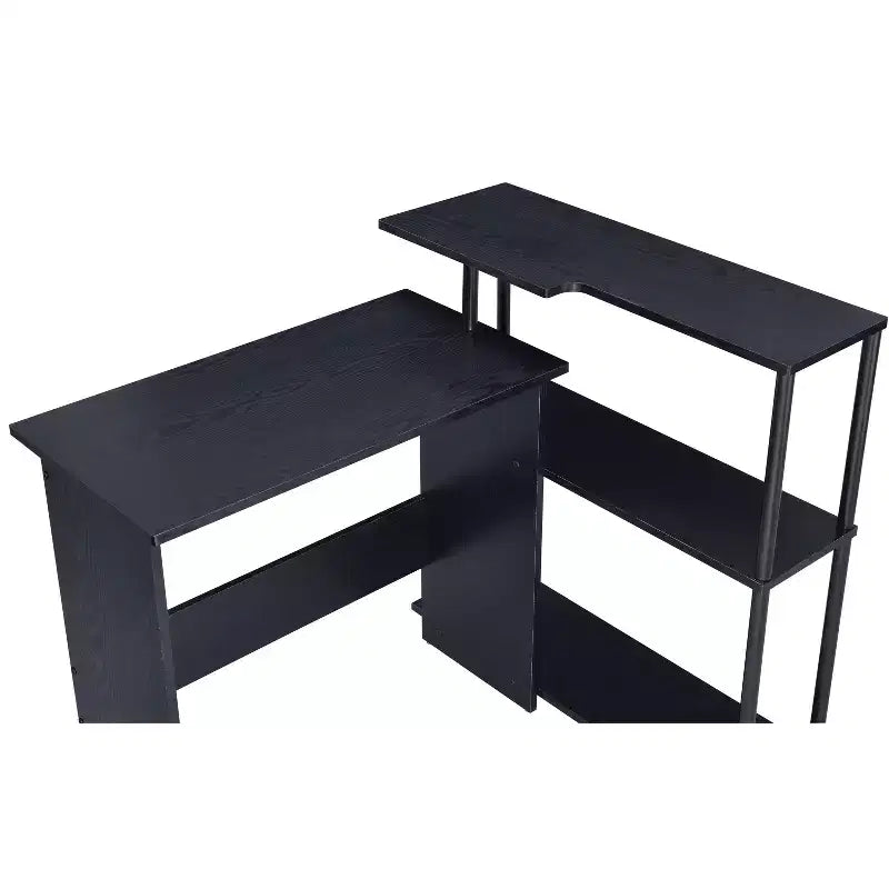Scrivania moderna con ripiani a 3 livelli, scrivania da ufficio con ampio piano di lavoro, scrivania in piedi per ufficio, sala lettura, camera da letto
