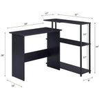Scrivania moderna con ripiani a 3 livelli, scrivania da ufficio con ampio piano di lavoro, scrivania in piedi per ufficio, sala lettura, camera da letto
