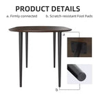 Tavolo da pranzo ovale in legno da 67" per 4-6 persone, con piano ispessito e gambe in metallo nero, tavolo da cucina moderno per sala da pranzo/soggiorno in noce