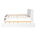 Struttura Letto Matrimoniale con Cassetto Estraibile e Testiera Contenitore, Letto Estraibile Matrimoniale con Libreria per Bambini, Letto con Libreria per Ragazzi, Adulti