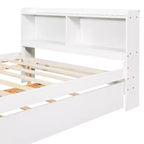 Struttura Letto Matrimoniale con Cassetto Estraibile e Testiera Contenitore, Letto Estraibile Matrimoniale con Libreria per Bambini, Letto con Libreria per Ragazzi, Adulti