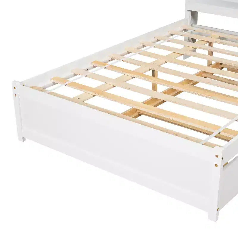 Struttura Letto Matrimoniale con Cassetto Estraibile e Testiera Contenitore, Letto Estraibile Matrimoniale con Libreria per Bambini, Letto con Libreria per Ragazzi, Adulti