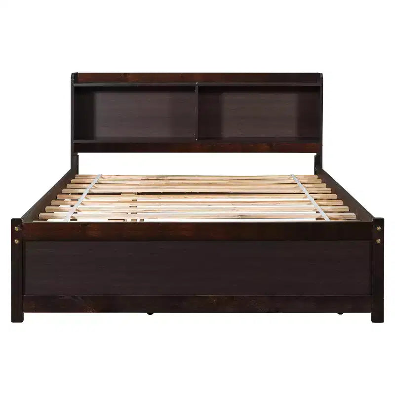 Struttura Letto Matrimoniale con Cassetto Estraibile e Testiera Contenitore, Letto Estraibile Matrimoniale con Libreria per Bambini, Letto con Libreria per Ragazzi, Adulti