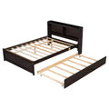 Bellemave Full Size Bed Frame with Trundle and Storage Headboard,Full Size Trundle Bed with Bookcase for Kids,Bookcase Bed for Teens,Adults
