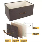 Cassettiera ampia a 8 cassetti - Unità organizer con struttura in acciaio, piano in legno e maniglia, cassetti in tessuto