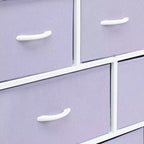 Cassettiera ampia a 8 cassetti - Unità organizer con struttura in acciaio, piano in legno e maniglia, cassetti in tessuto