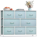 Sorbus 8 Drawers Wide Dresser - Organizer Unit with Steel Frame Wood Top and handle, Fabric Bins - Amazing for household decluttering