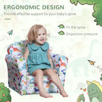 Divano per bambini e neonati, divano per bambini, poltrona per bambini rivestita in flanella con motivo a dinosauro - Multicolore