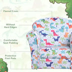 Divano per bambini e neonati, divano per bambini, poltrona per bambini rivestita in flanella con motivo a dinosauro - Multicolore