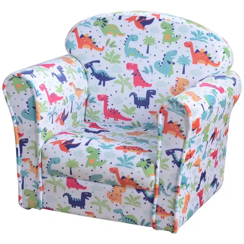 Divano per bambini e neonati, divano per bambini, poltrona per bambini rivestita in flanella con motivo a dinosauro - Multicolore
