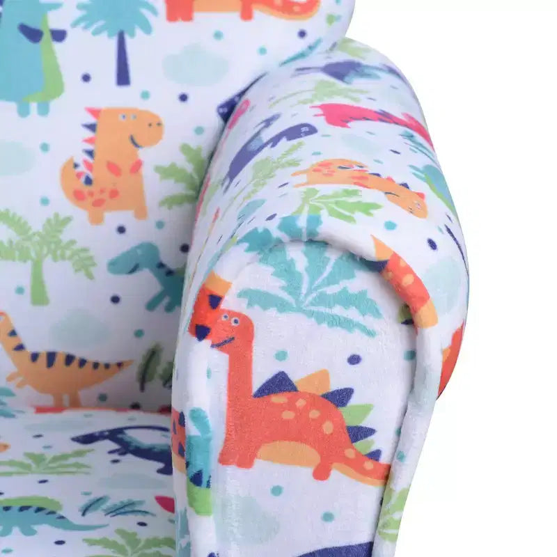 Divano per bambini e neonati, divano per bambini, poltrona per bambini rivestita in flanella con motivo a dinosauro - Multicolore