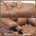 Poltrona Reclinabile Manuale Extra Larga in Pelle PU per Adulti, Braccioli e Schienale Imbottiti 1.5X per un Comfort Maggiore, per Soggiorno, Camera da Letto