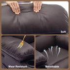 Poltrona Reclinabile Manuale Extra Larga in Pelle PU per Adulti, Braccioli e Schienale Imbottiti 1.5X per un Comfort Maggiore, per Soggiorno, Camera da Letto