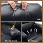 Poltrona Reclinabile Manuale Extra Larga in Pelle PU per Adulti, Braccioli e Schienale Imbottiti 1.5X per un Comfort Maggiore, per Soggiorno, Camera da Letto