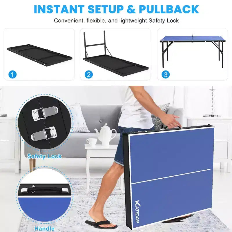 Tavolo da Ping Pong, Tavolo da Ping Pong Pieghevole per Uso Interno Esterno