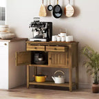 Consolle Mid-Century con 2 Cassetti, 2 Ante e Ripiano Inferiore per Ingresso