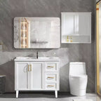 Specchio da parete rettangolare decorativo per bagno con cornice in alluminio argentato, 30 x 40 pollici