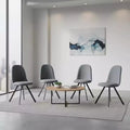 FurnitureR Dining Chairs Swivel Set of 4, Fabric Accent Side Chair Armelss Mid Back with Padded Rotated Seat Cushion for Kitchen, Dining Room, Grey