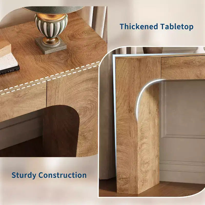 Tavolo consolle lungo 47 con cassetto, tavolino in legno, dietro il divano, tavoli industriali per ingresso, foyer, corridoio, per ingresso, soggiorno