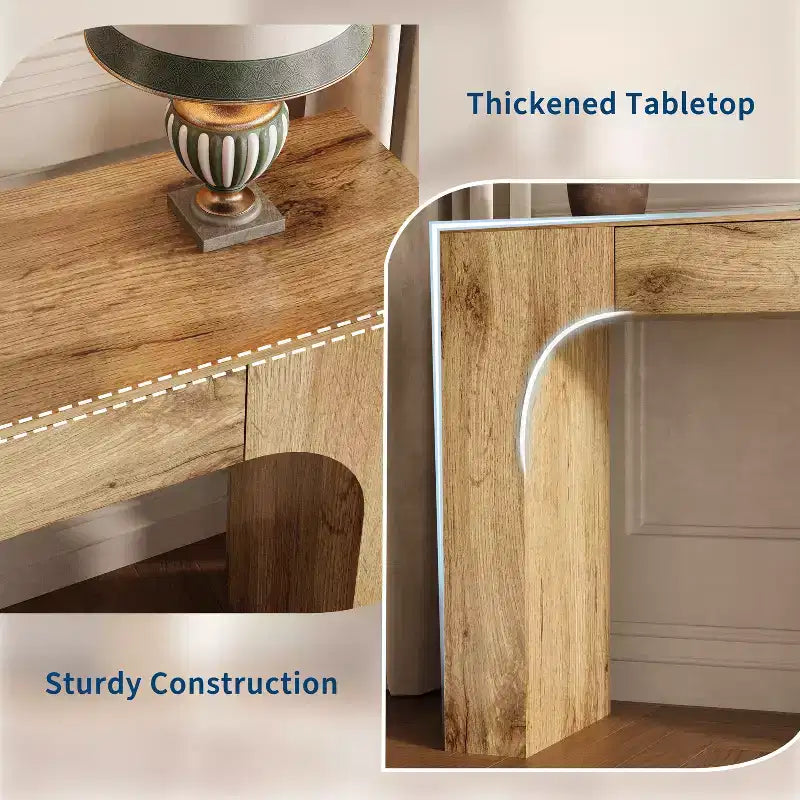 Tavolo consolle lungo 47 con cassetto, tavolino in legno, dietro il divano, tavoli industriali per ingresso, foyer, corridoio, per ingresso, soggiorno