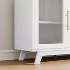 2 ante in vetro scanalato, 3 ampi cassetti, credenza, per soggiorno, sala da pranzo, legno