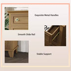 Comò alto 122 cm con 5 cassetti in legno, cassettiera moderna con spazio profondo e maniglie in metallo, mobile organizer per camera da letto, soggiorno, corridoio