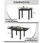 Tavolo da Pranzo Estensibile - Tavolo da Pranzo Esterno per 4-6 Persone, Tavolo da Pranzo da Giardino 80-160 cm, Telaio a Doghe in Alluminio, per Ristoranti, Esterni, Piscine