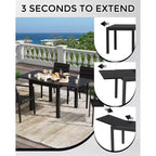 Tavolo da Pranzo Estensibile - Tavolo da Pranzo Esterno per 4-6 Persone, Tavolo da Pranzo da Giardino 80-160 cm, Telaio a Doghe in Alluminio, per Ristoranti, Esterni, Piscine