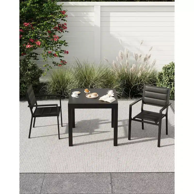 Tavolo da Pranzo Estensibile - Tavolo da Pranzo Esterno per 4-6 Persone, Tavolo da Pranzo da Giardino 80-160 cm, Telaio a Doghe in Alluminio, per Ristoranti, Esterni, Piscine